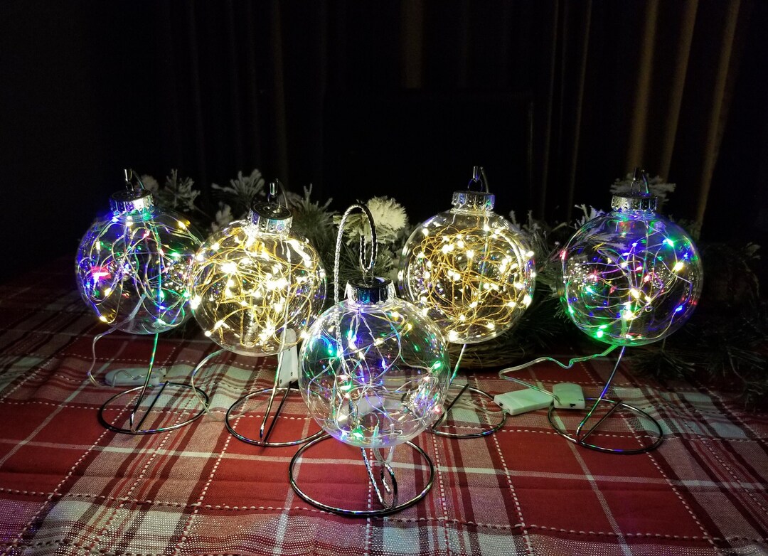 Lighted Christmas Ornaments Etsy