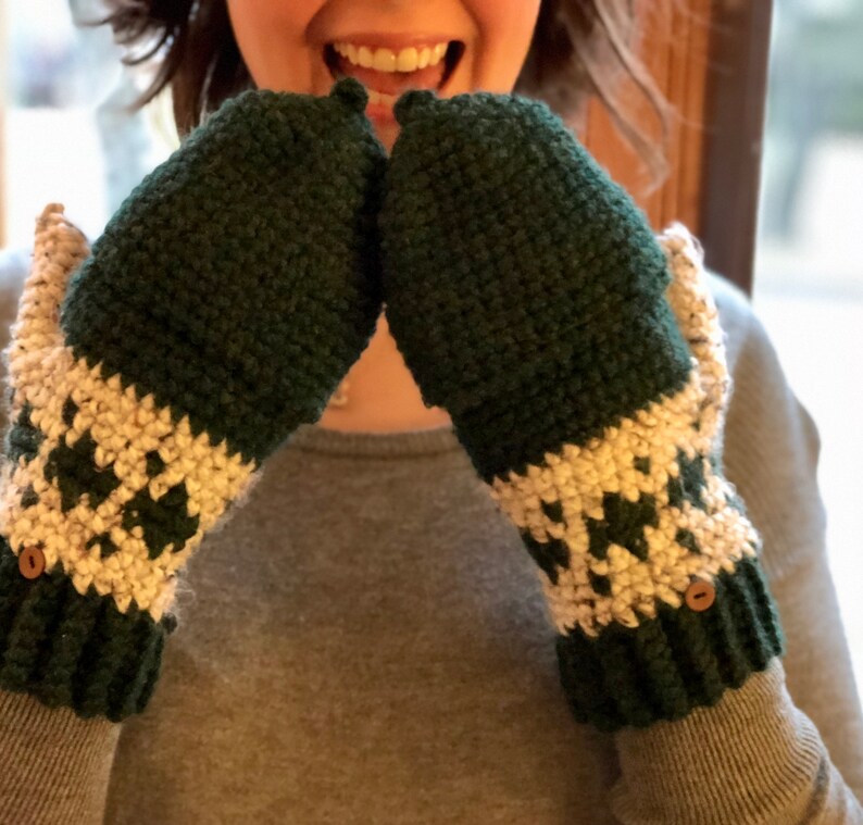 Galway Girl Glittens Crochet Pattern: Adult Tapestry Mittens (PDF ...