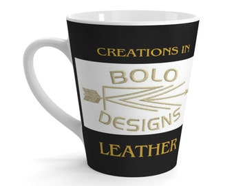Bolo Designs   Creations in Leather   12oz Latte Mug