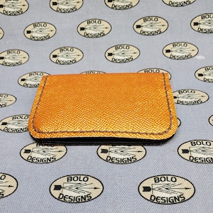 Leather gold business/credit card holder