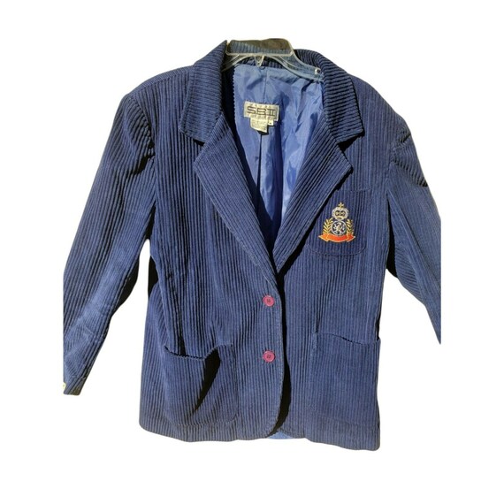 Vintage Corduroy Blazer Jacket Med Blue 