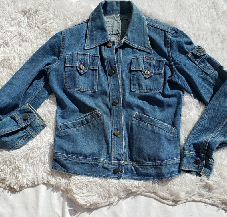 Vintage Denim Jean Jacket Patches Retro Small - Etsy