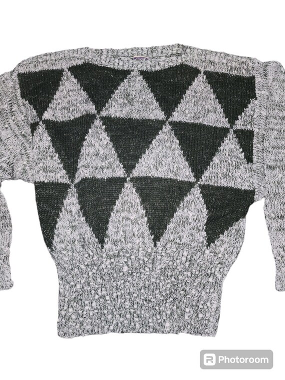 Vintage Women's Pullover Sweater Medium Retro Gre… - image 2