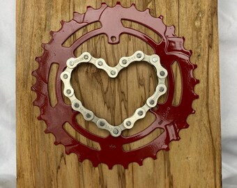 Bicycle chain/sprocket heart, valentines day gift, Valentines Day Gift for Him, Valentines Gift, Valentines Day Gift, Valentines Day for her