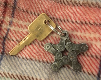 Bicycle chain keychain, cyclist gift, bicyclist gift, stocking stuffer, Upcycled, ornaments, tree ornament, employee gift