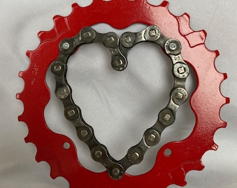 Bicycle chain/sprocket heart, valentines day gift, Valentines Day Gift for Him, Valentines Gift, Valentines Day Gift, Valentines Day for her