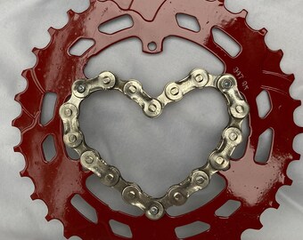 Bicycle chain/sprocket heart, valentines day gift, Valentines Day Gift for Him, Valentines Gift, Valentines Day Gift, Valentines Day for her