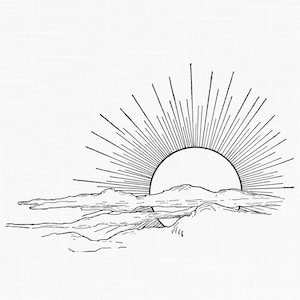Image numérique clipart soleil et nuages, dessin météo vintage imprimable, fichier PNG fond Transparent - cartes, articles de papeterie, journaux
