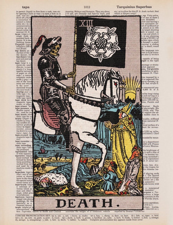Tarot Cards /"Death/" Major Arcana Deck Dictionary Art Print Picture
