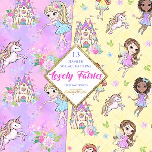 Fairy Digital Papers, Fairies Surface Patterns, Fairyland Digital Paper ...