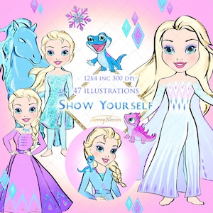 Frozen Inspired Clipart, Frozen Elsa Clipart, Planner Stickers, Bruni Clipart, Frozen Lizard