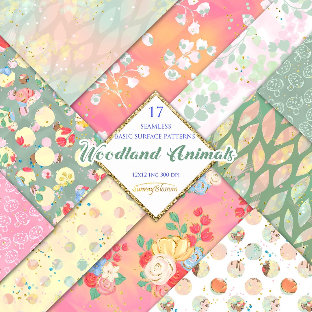 Woodland Basic Surface Patterns, Digital Papers, Custom Fabric Patterns ...