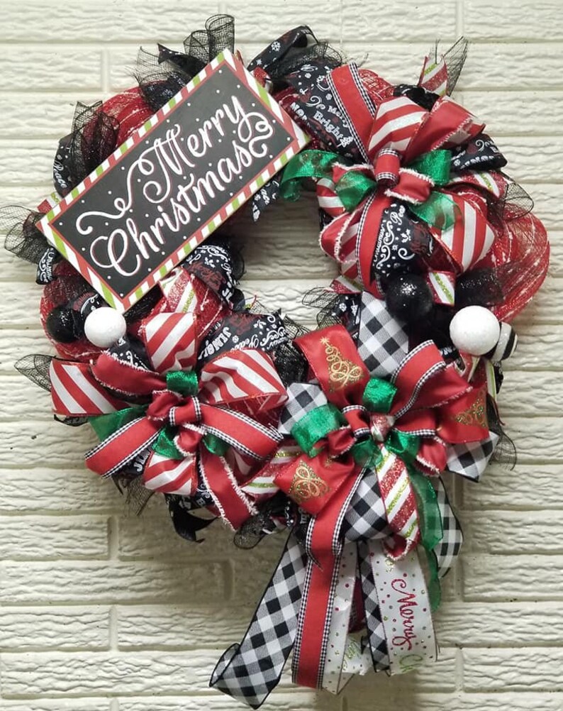 Merry Christmas Front Door Christmas decoration christmas Etsy