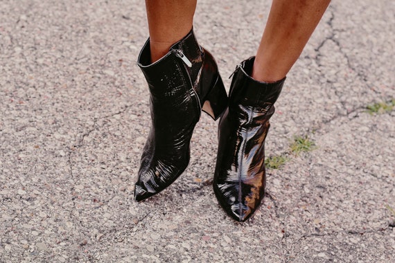 Patent Leather Booties