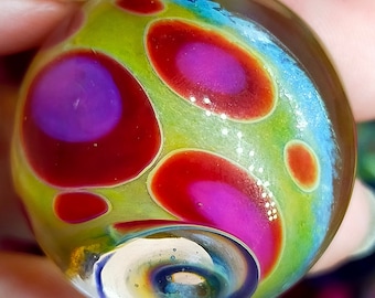 手作りのカラフルなガラスビー玉 - 26.6 mmのホウケイ酸ガラスのアート