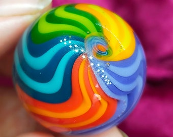 Colorful glass marble,  swirly marble handmade from borosilicate glass