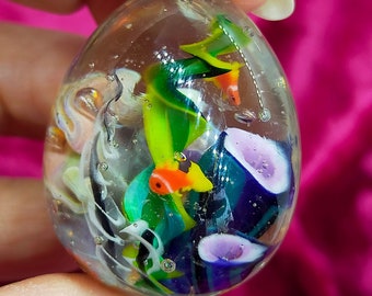 Aquatic Glass Marble, original one of a kind, handmade with love in Australia :-)