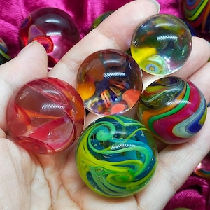 5 bargain handmade glass marbles