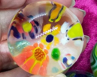 Flower Murrine Marble, handmade from borosilicate glass