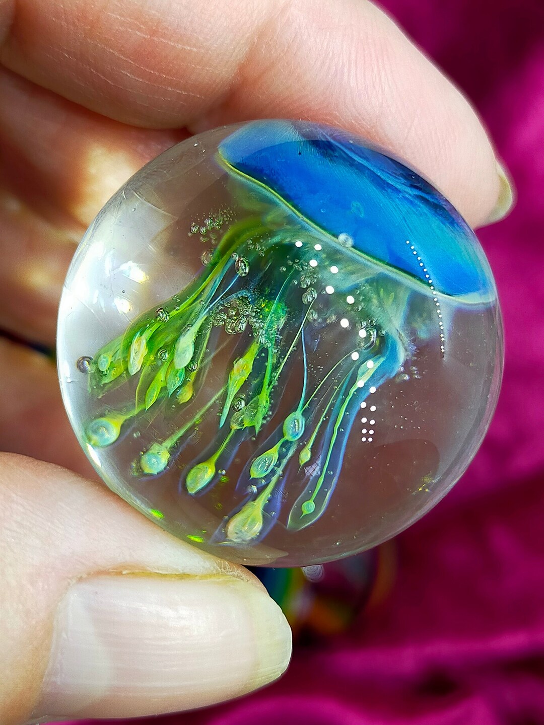 Glass Jellyfish Marble Handmade in Australia From Etsy