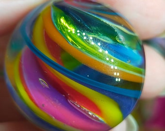 Multicoloured glass marble, Borosilicate Glass, stunningly pretty colours with tones of special effects!