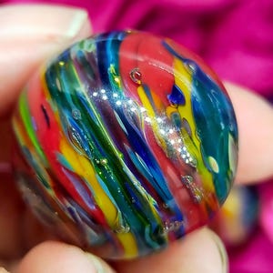 Handmade borosilicate glass marble, beautiful multi colors with some subtle lusters