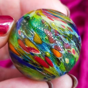 Contemporary glass marble, stunningly pretty colours and effects including pure gold and silver, another best!