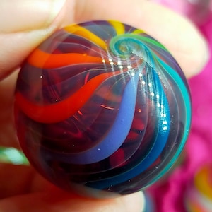 Colorful glass marble,  swirl marble handmade from borosilicate glass