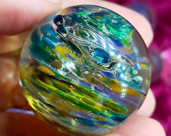 Multicoloured, glass marble, Borosilicate Glass, pretty colours with tones of special effects!