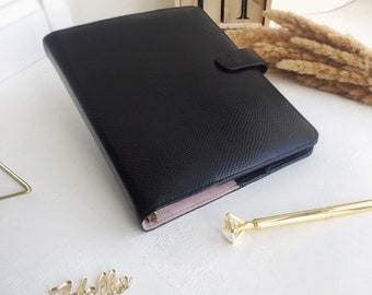 Planner Notebook A5 / A6 leather substitute notebook refillable Black Journal Planner binder 2024 Notebook Planner personal Planner cover