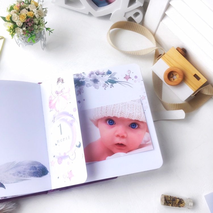 Baby Memory Book / Memory Album Photo Album Purple Scrapbook Etsy