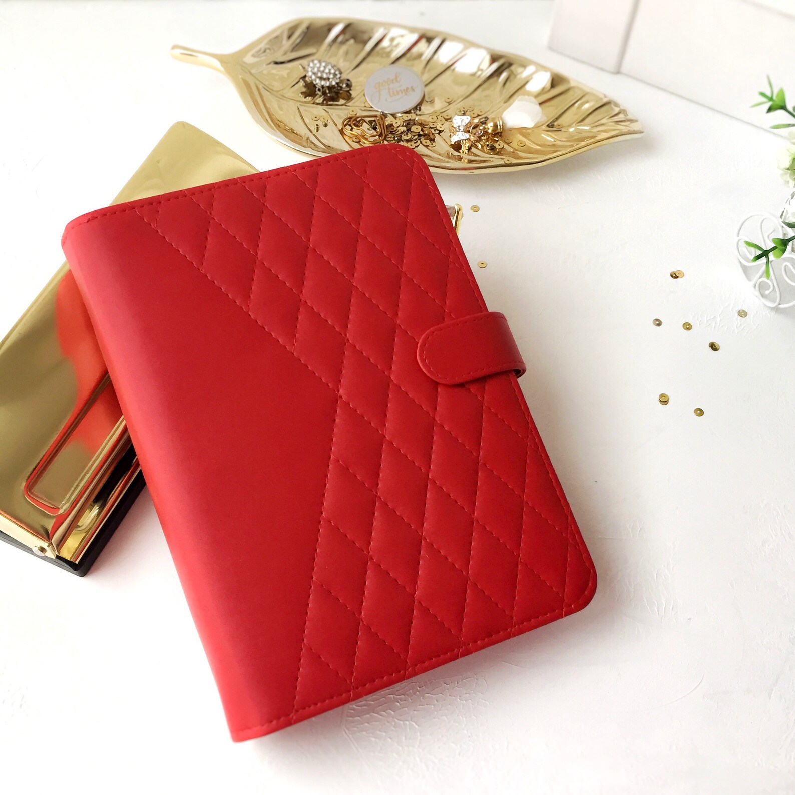 Notebook A5 / A6 in a Leather Substitute/ Planner Binder Red Etsy