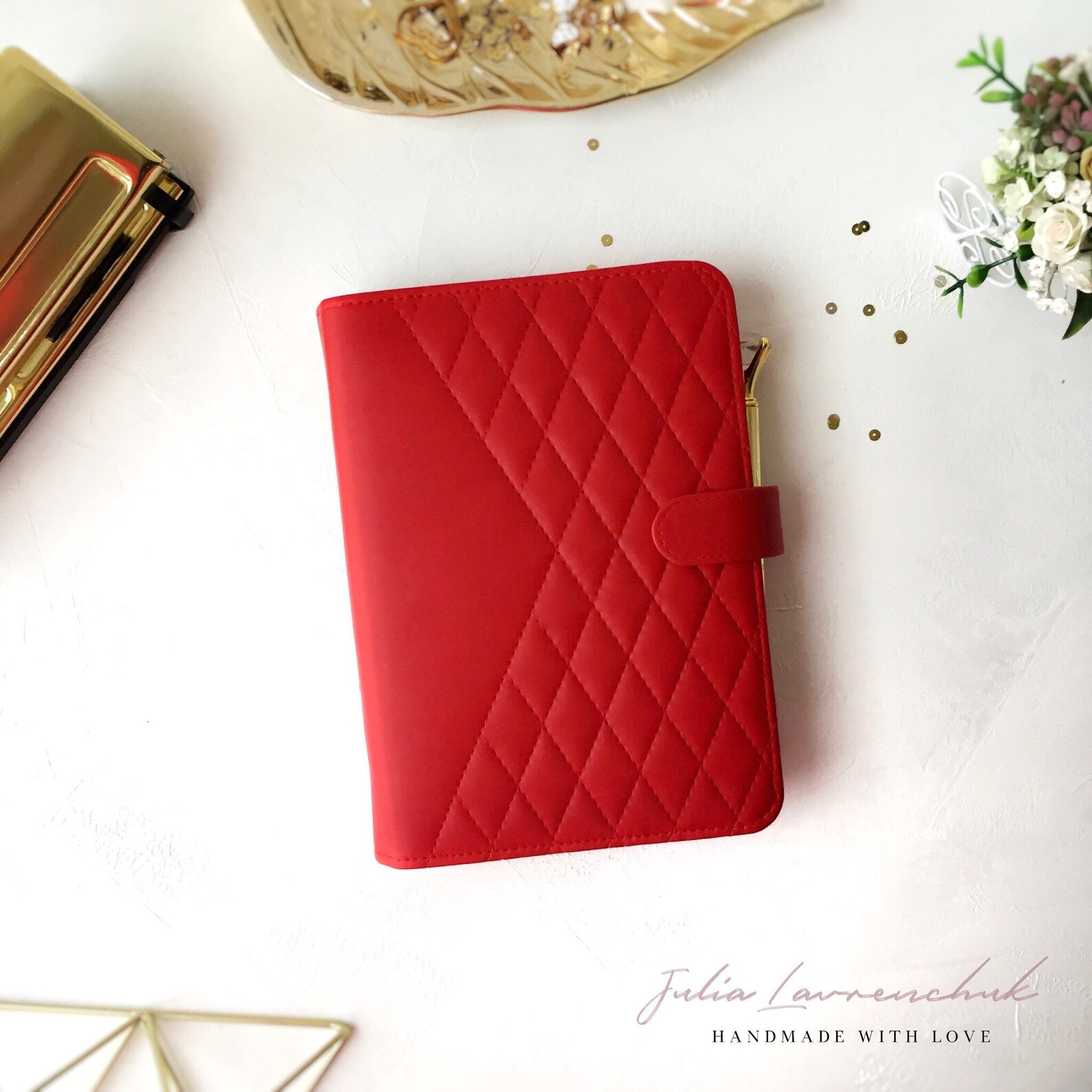 Notebook A5 / A6 in a Leather Substitute/ Planner Binder Red Etsy