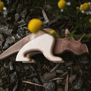 Triceratops by AncestorCrafts - wooden dinosaur toy handmade for Your toddler