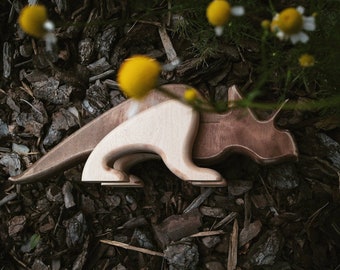 Triceratops by AncestorCrafts - wooden dinosaur toy handmade for Your toddler