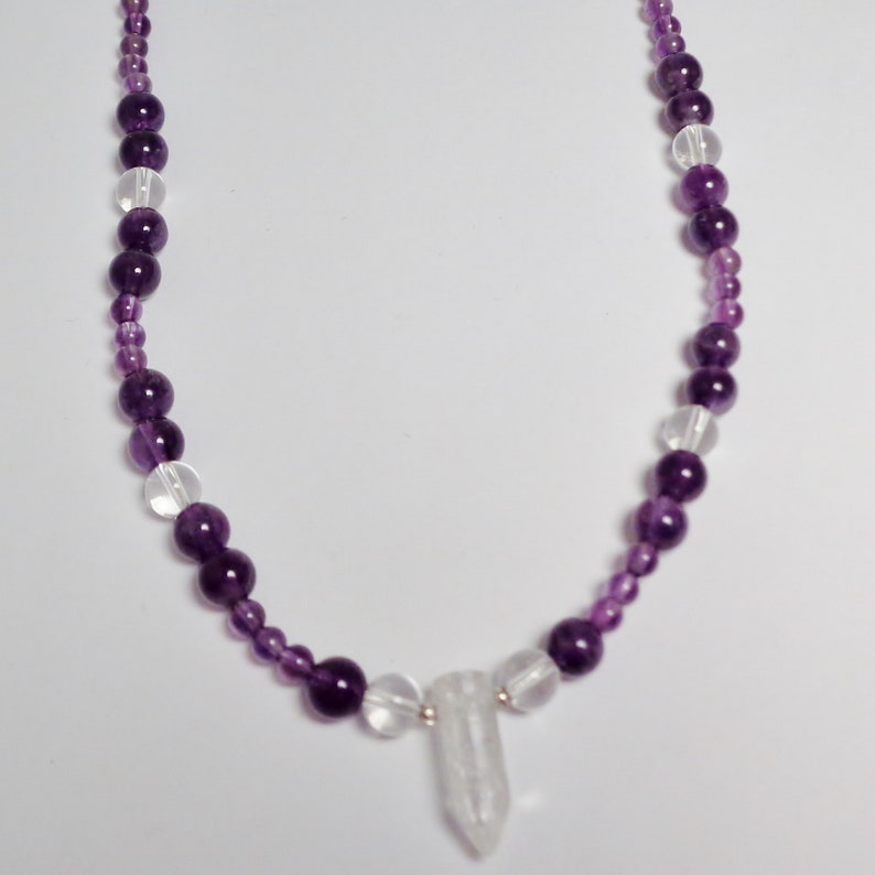 Amethyst And Quartz Necklace