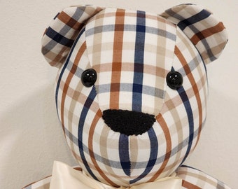 Custom Memory Bear from Loved Ones Clothing • Keepsake Bear from Remembrance Clothes • Sympathy Gift, Baby Clothes Keepsake, Memorial Bear