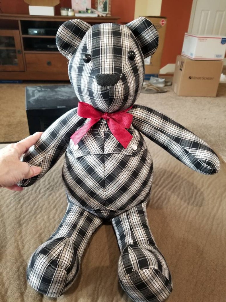 Memory Bear Custom Made From Loved Ones Clothing Keepsake Etsy