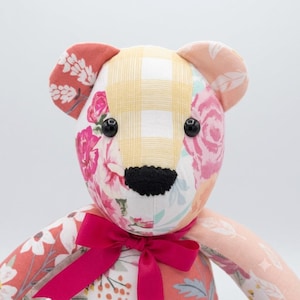 Custom Memory Bear from Loved One's Clothing, Keepsake Memorial Bear, Personalized Sympathy Gift, Bereavement Gift, Remembrance Bear