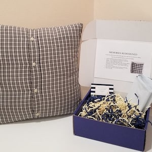 Memory pillow gift box, memory pillow, shirt pillow keepsake, custom pillow, gift, in memory of, dad pillow, greif