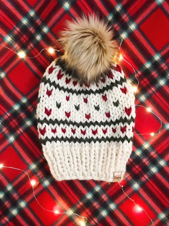 Handmade Wool Cream Knit Beanie with Colorful Accent Handmade | Accessories | Handmade Crochet Beanie Hat Cream  main image 2