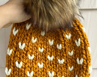 Hudson’s Bay Company Real Fur Pom Striped Beanie Hudson main image 4