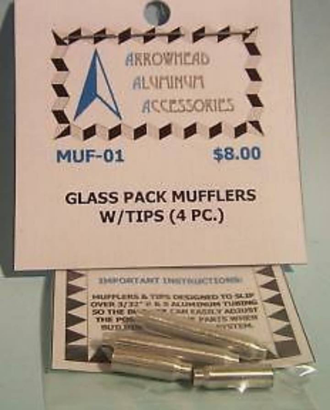 Glass Pack Mufflers W/tips 4 PC. Etsy