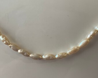 Vintage 14k Gold Genuine Rice Pearls Cluster Mesmerizing Necklace Set