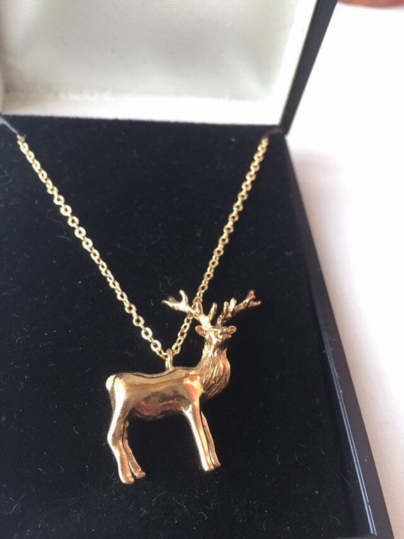 Gold plated elk pendant