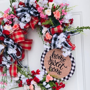 Wreath with Sign, Wreaths for Front Door, Year Round Wreath, Grapevine Wreath, Farmhouse, Country, Door Decor, Housewarming Gift