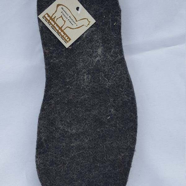 100% U.S Alpaca Felt Foot/Shoe/Boot Insoles/Inserts, USA Made, Unique Gift/ For Him/ For Her/ Used for Warmth and Comfort