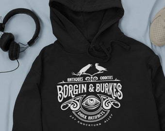 Borgin and Burkes Hoodie, Wizarding Artefacts T-Shirt . Wizard Sweater, Book Reading Sweatshirt, Magic, Halloween Gift, Vintage, Bookish