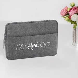 Personalised Love Hearts Laptop Bag 13&quot; or 15&quot; Inch, Custom Laptop Case, Initial Tablet Bag, Monogram Document Bag, Computer Bag, Sleeve,
