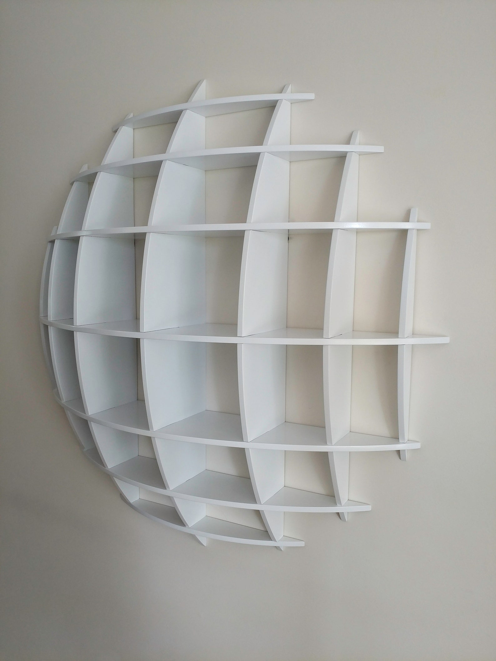 Floating Wall Shelf Round Sphere Painted Shelving Unit Etsy Australia